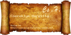 Csereklye Hargitta névjegykártya